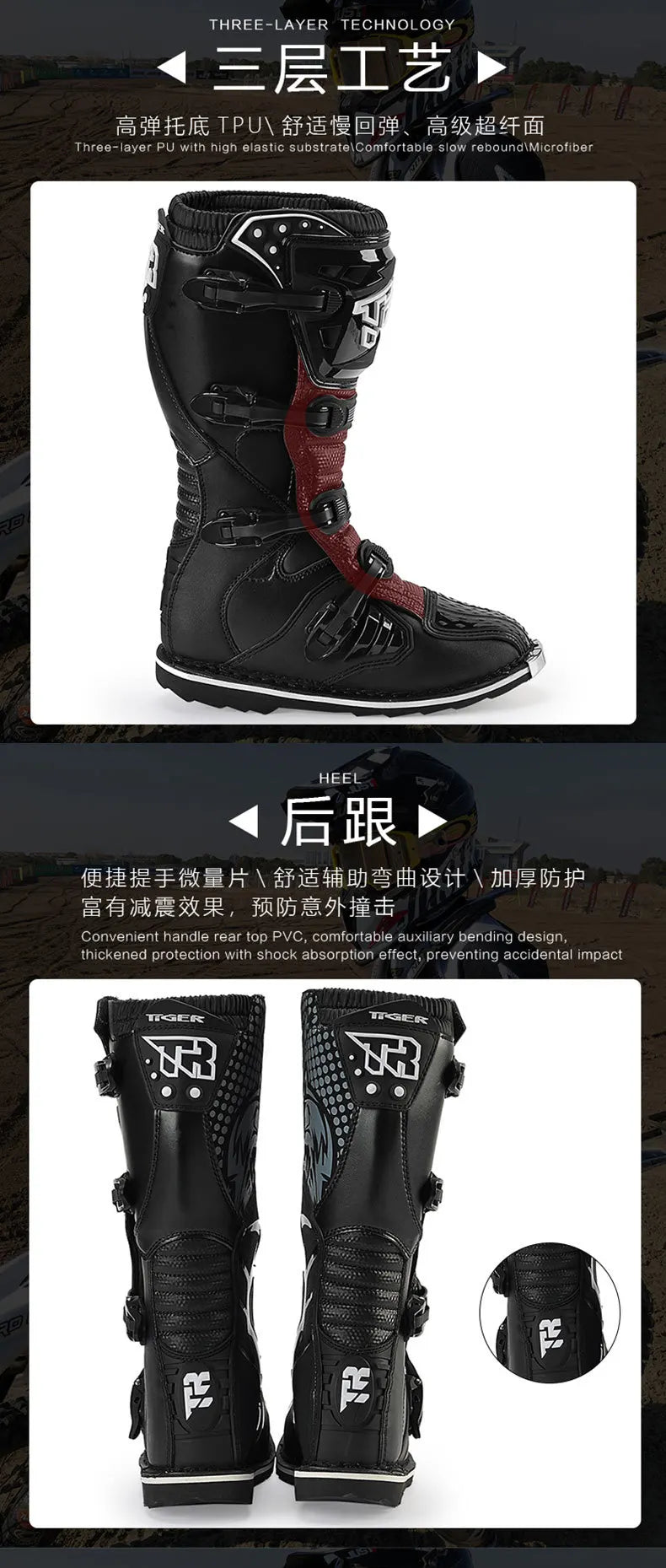 Motocross Enduro Professional Racing Boots Motorcycle Off-road Bottas Motorboat Shoes ATV MTB Motorcycle Long Racing Boots