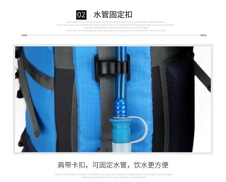 2025 cross-border outdoor hiking bag shoulder hiking sports bag waterproof bag backpack large capacity polyester backpack a001