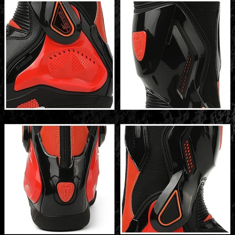 Professional Motorcycle Boots Anti-slip Mid-calf Long Ankle Off-road Racing Wear-resistant Motorcycle Rider Protective Shoes