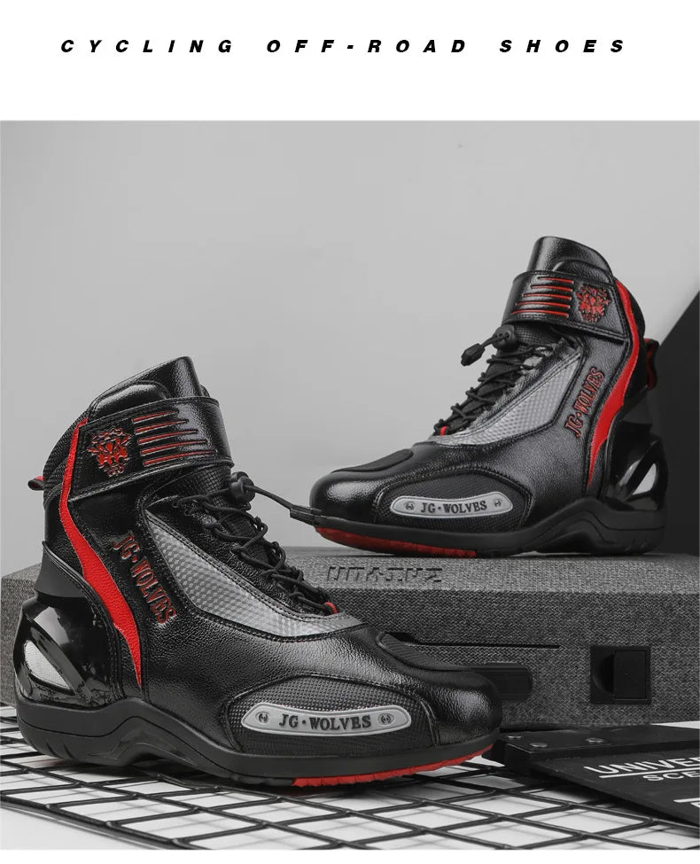 Motorcycle Shoes Men Off-road Adventure Motocross Low Boots  Retro Black Riding Shoes Rubber Sole Waterproof Motorcyclist Shoes