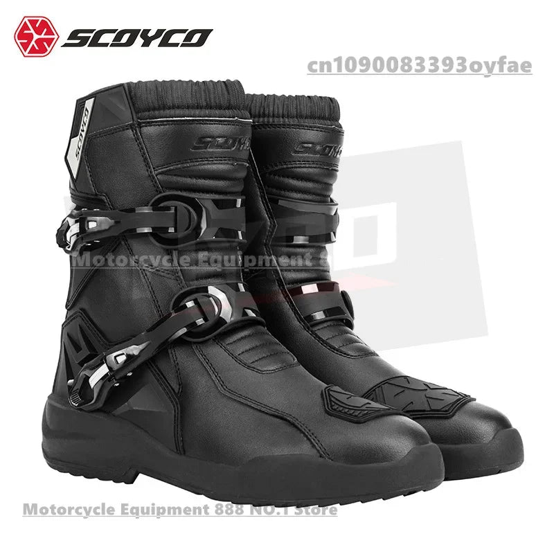 SCOYCO Motorcycle Anti-fall Riding Shoes Anti-slip Wear-resistant Waterproof Boots Protective Motorcycle Off-road Equipment Men