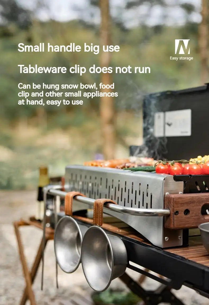 Naturehike Outdoor Portable Folding BBQ Grill Camping Enamel Charcoal Stove Ultralight Travel Picnic 4-8 Person Barbecue Stove