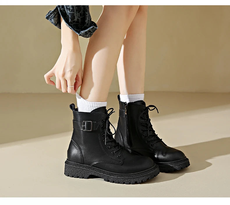 Women Boots 2024 Autumn Winter New Fashion Classic Short Boot Handsome Ankle Boot Work Clothes Shoe Botas de mujer black boots