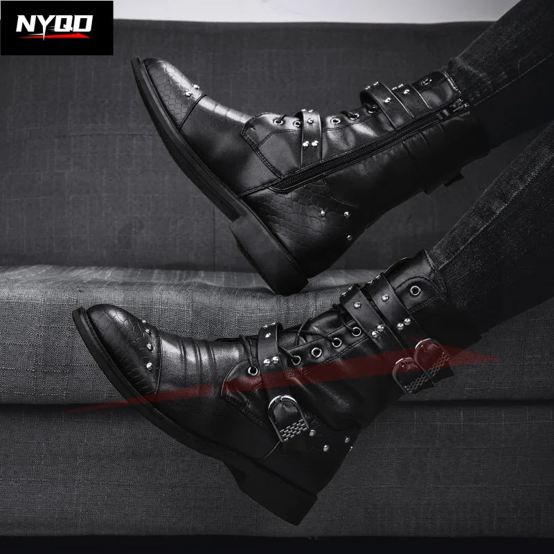 2024 New Mid Barrel  Boots Honorary Boots Motorcycle Men's Performance Boots motorcycle shoes botas moto 37-45size moto shoes