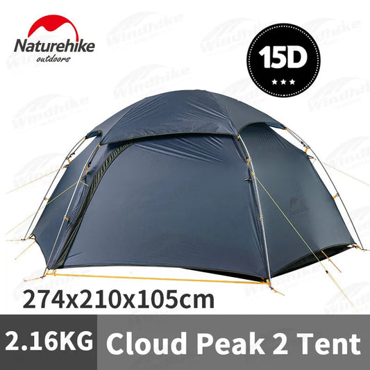Naturehike 15D Cloud Peak Camping Tent Outdoor Camping Ultralight 2 Persons 15D Silicone 4 Seasons Hiking Tent With Free Mat