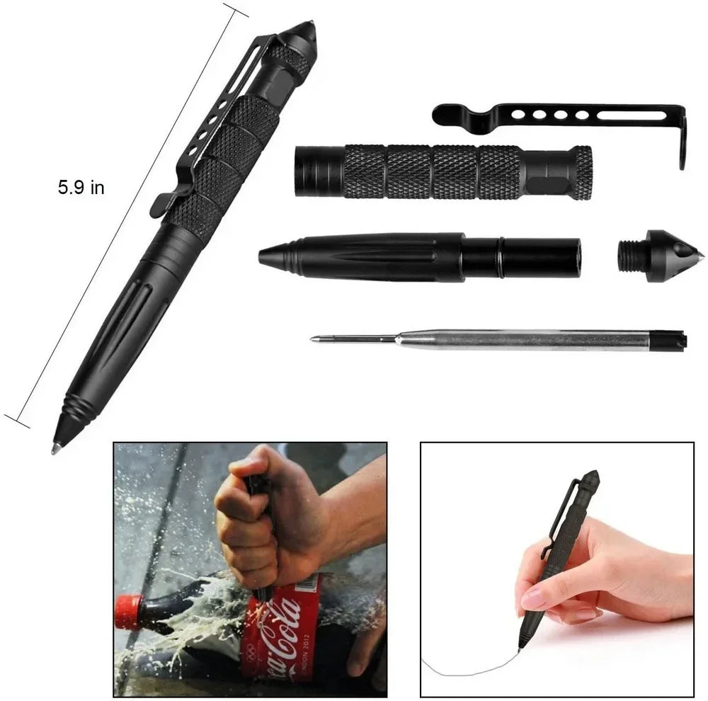 1PC Pen Multifunction Aluminum Alloy Emergency Glass Breaker Pen Outdoor Camping Security Survival Tools Camping Gear