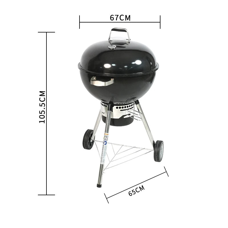 18Inch Premium Kettle Charcoal Barbecue Grill Large Thickened Metal Outdoor Portable Bbq Grill