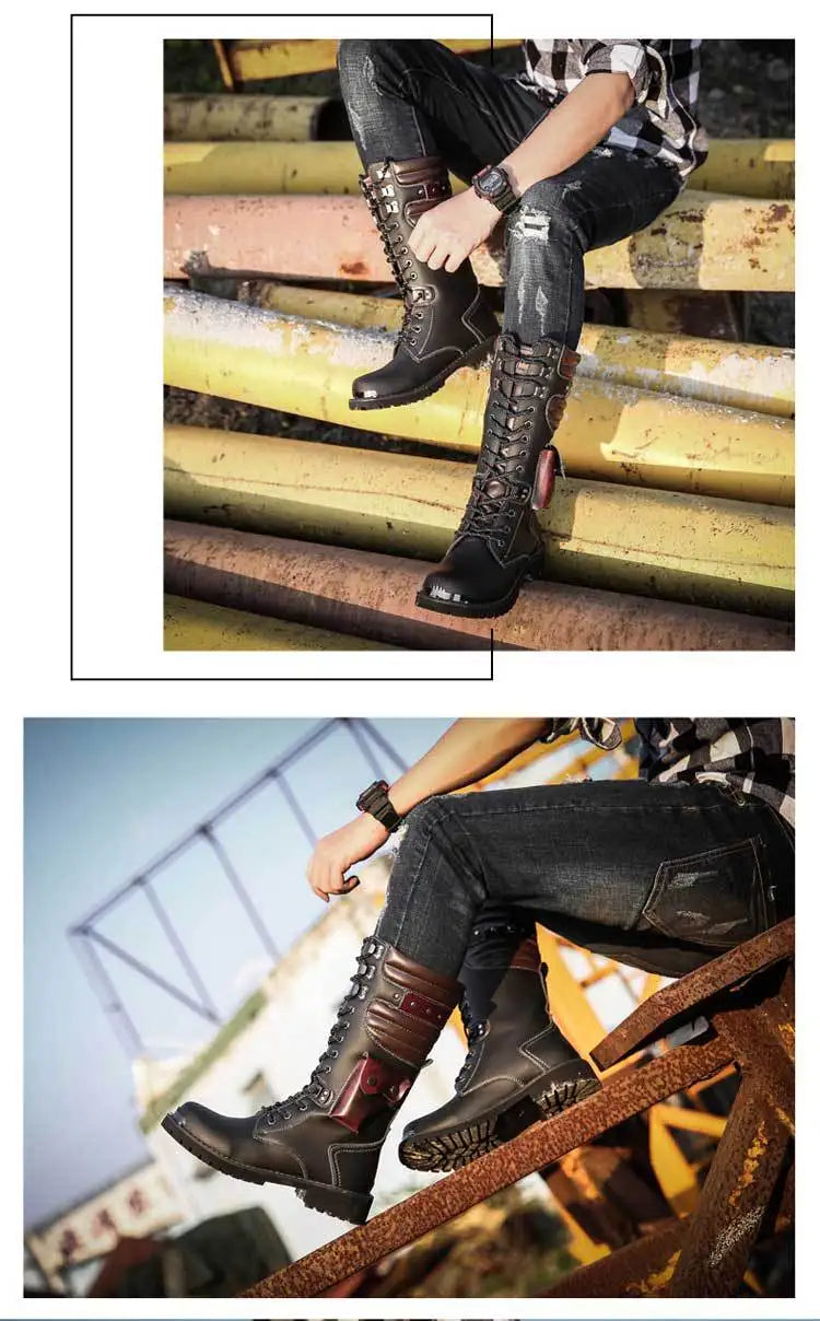 Motorcycle Boots Men Moto Racing Motocross Off-Road Motorbike Motorcycle Shoes Botas Moto Riding Boots High Boots