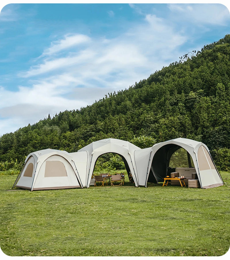 Naturehike Hexagonal Awning Tent Quick Opening Canopy Sunscreen Canopy PU5000 Sunshade Tent Outdoor Camping Travel Tarp Chimney