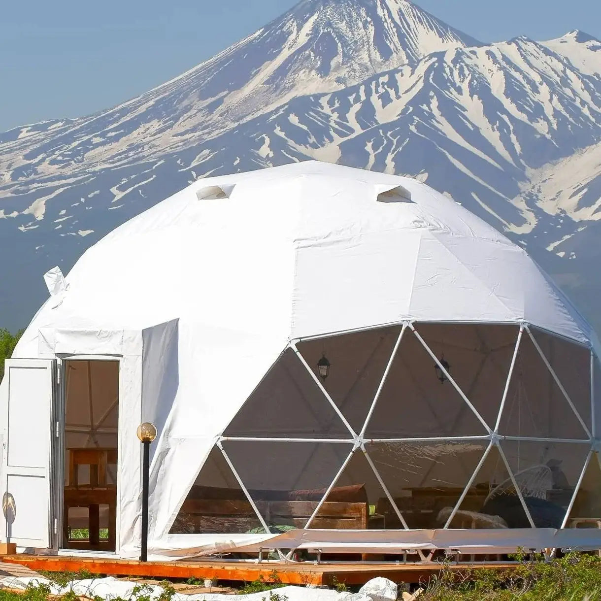 【Global Shipping】 Geodesic Dome Tent Spherical Tent Hotel Resort Outdoor Luxury Glamping Dome Transparent Starry Sky Tent
