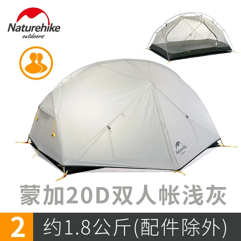 Naturehike-Mongar 2 Tent, Ultralight Double-Person Tent, Professional Outdoor Camping, Mountaineering, Windproof and Rainproof