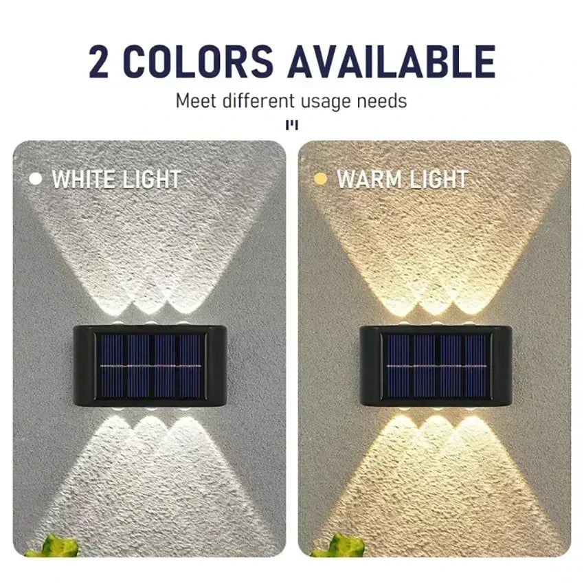Solar Wall Lamp Outdoor Waterproof Solar Powered Light UP and Down Illuminate Home Garden Yard Decoration Outside Sunlights