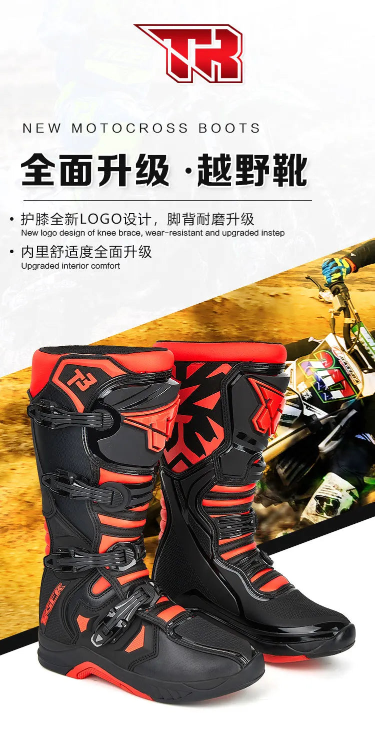 Motocross Enduro Professional Racing Boots Motorcycle Off-road Bottas Motorboat Shoes ATV MTB Motorcycle Long Racing Boots