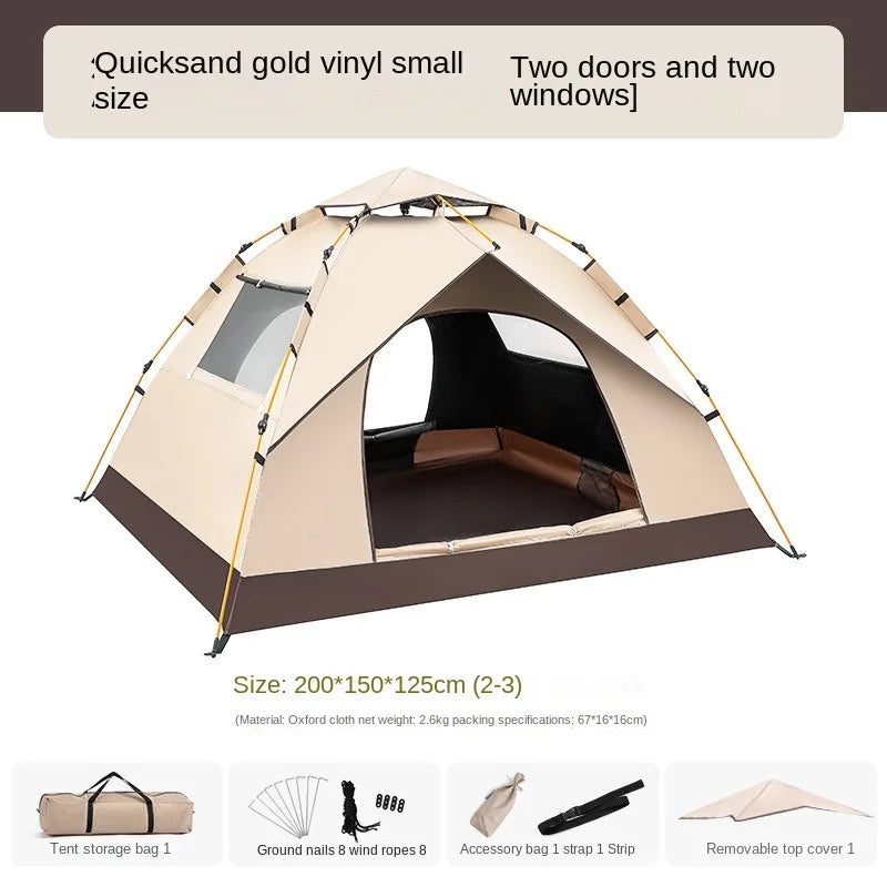 2 3 4 Person Outdoor Camping Family Automatic Waterproof Quick Opening Tent Mosquito Proof Party Portable Beach Hiking Cycling