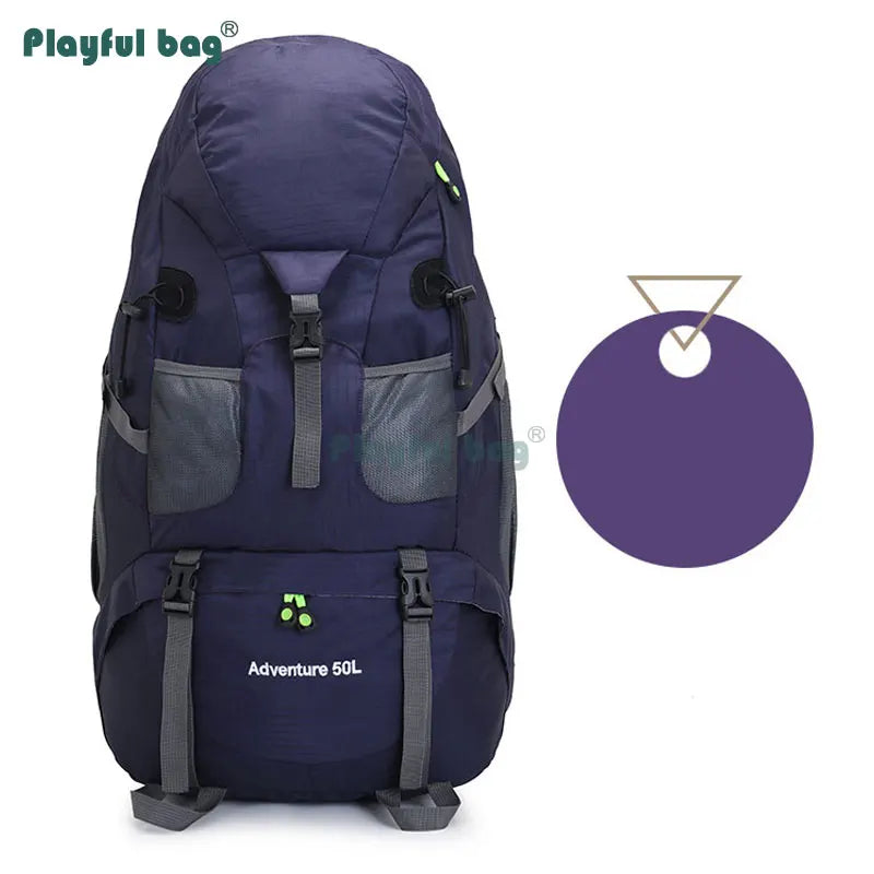 50L Outdoor Mountain Backpack Professional Waterproof Large  Capacity Light Hiking Travel Backpack Adult Bag AVA134
