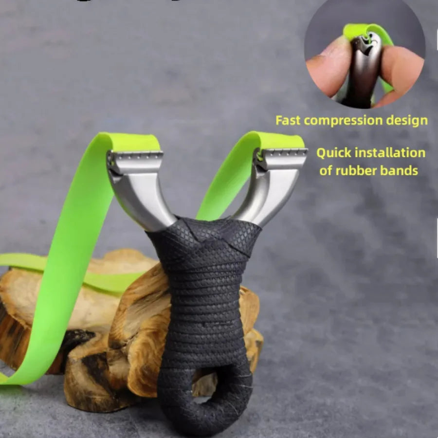 Stainless Steel Hunting Slingshot Quick Pressure Installation Rubber Band Professional Shooting Catapult for Tactical Game Toys