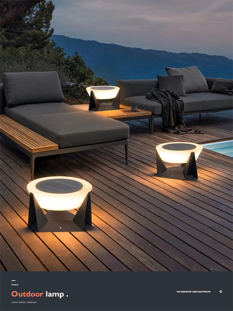 LED Solar Light Outdoor Garden Column Lamps Post Lights Waterproof Fence Gate Cap Lighting Lantern Head Fixture Patio Decoration