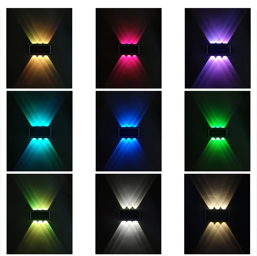 Solar Wall Washing Lamp 4/6/8 LED Waterproof Outdoor LED Wall Light Courtyard Lamp Decorative Balcony Garden Atmosphere Lights