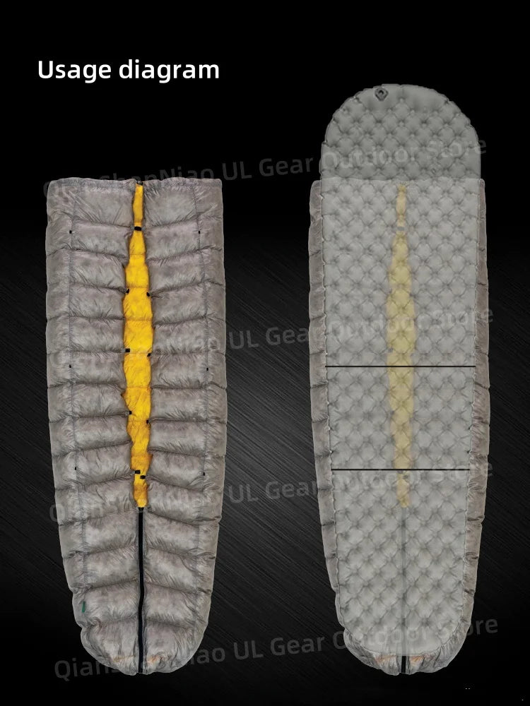 ICE Flame NXT 800FP Down Quilt Outdoor Camping Multifunctional Ultralight New Duck Down Quilt Waterproof Bottomless Sleeping Bag