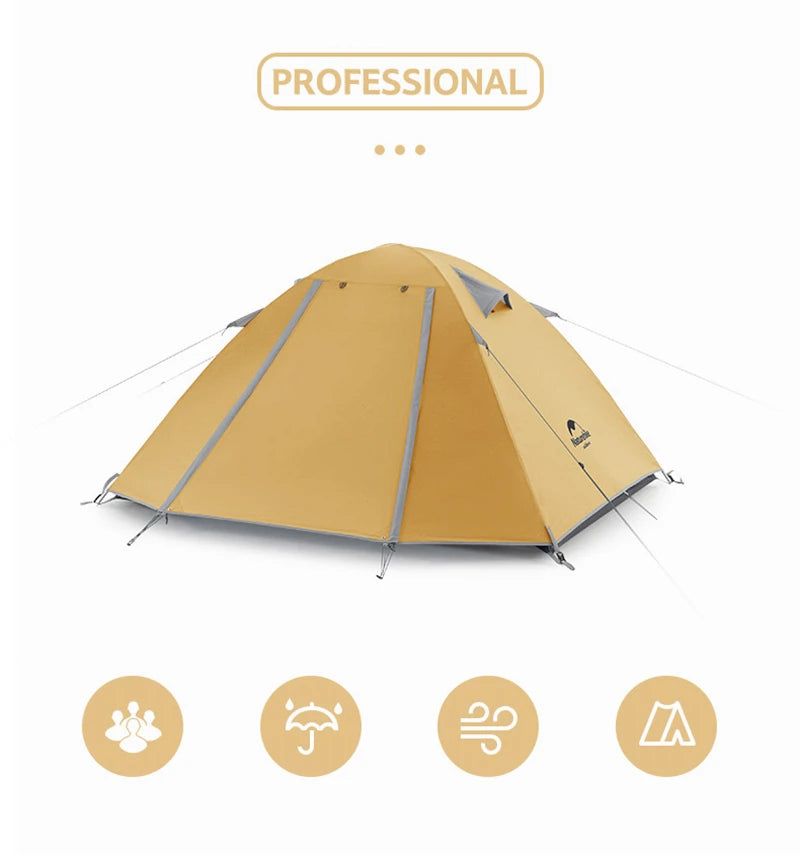 Naturehike Ultralight Tent 3-4 Person Waterproof Camping hiking tent Outdoor Double Layer Hiking Fishing Tourist Beach Tents