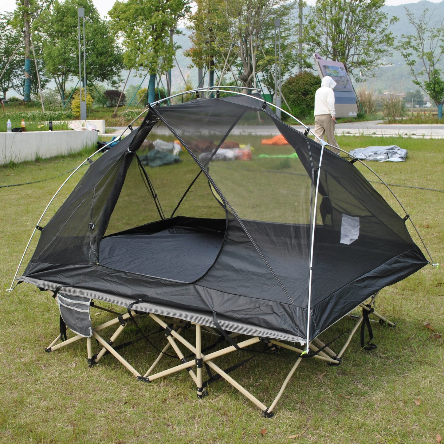 Ultralight 2 Person Backpacking Tent Can Be Used As Cot Bed Tent or Bikepacking Tent, Light Weight Cot Tent Not Include Bed