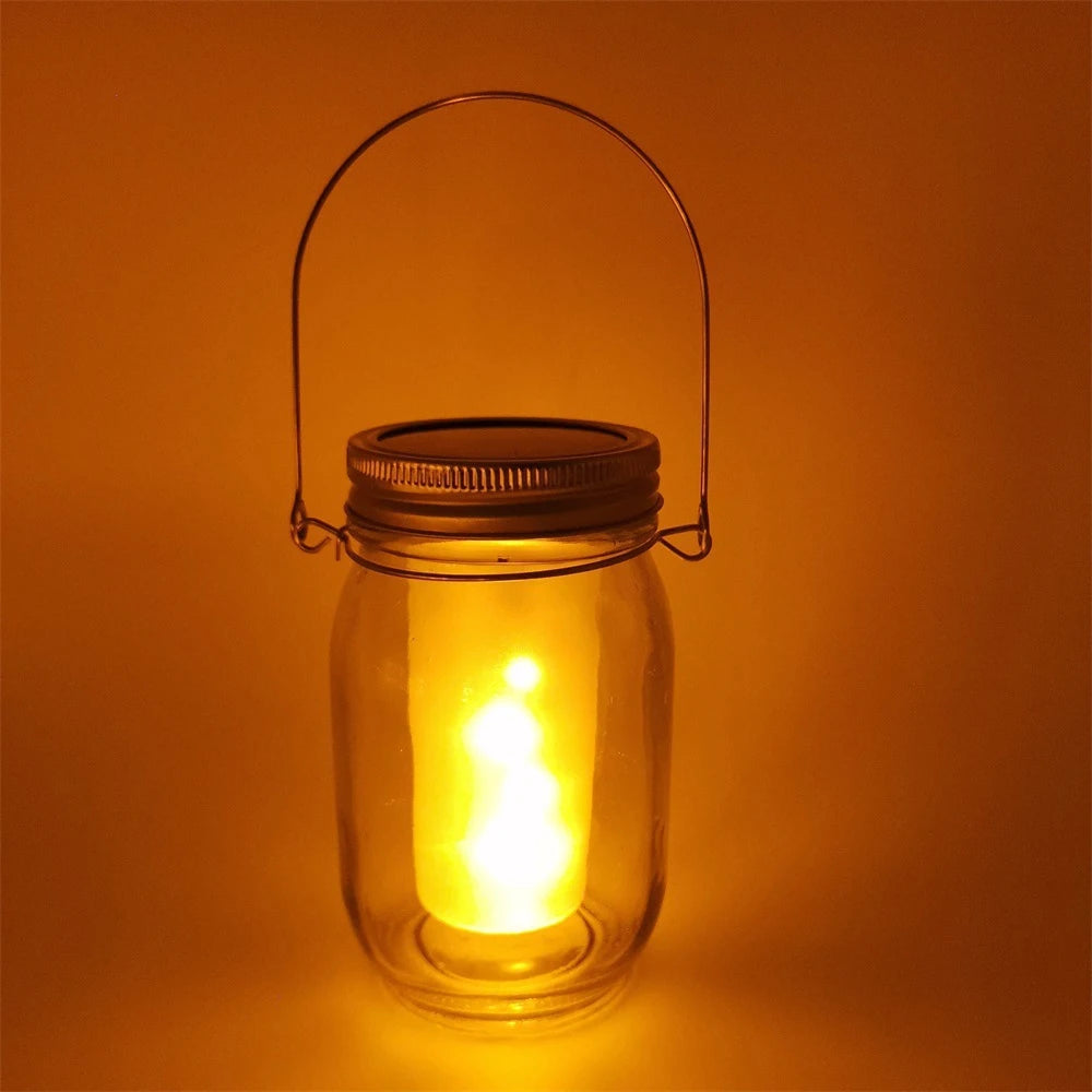 LED Solar Mason Jar Lights 2/4/8/12PCS Bottle Cap Flame Lamp Waterproof Fairy Light for Garden, Patio, Outdoor, Yard, Lawn Decor