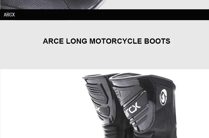 ARCX L60582 Men's High Top Racing Motorcycle Boots – Off-Road & Road Cycling Shoes for Bike Riding with Anti-Slip Sole