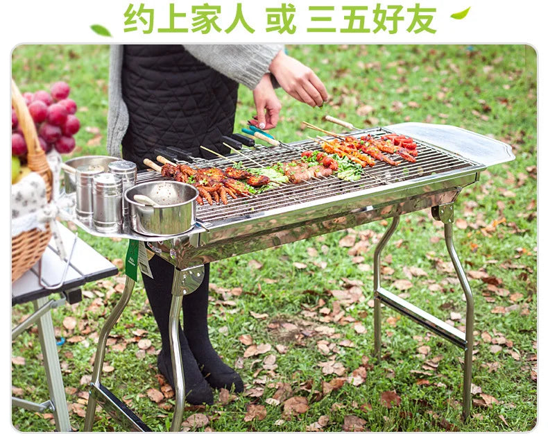 Barbecue Rack Household Thickened Stainless Steel  Stove Folding Barbecue Rack BBQ Outdoor Barbecue Rack