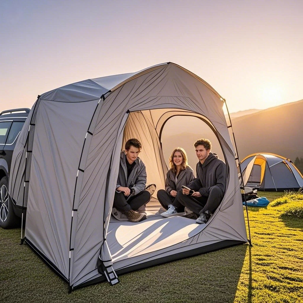 Easy Setup SUV Car Camping Tent - 4-Season Waterproof Tailgate Tent with Floor, 2-4 Person Large Space for Outdoor Adventures