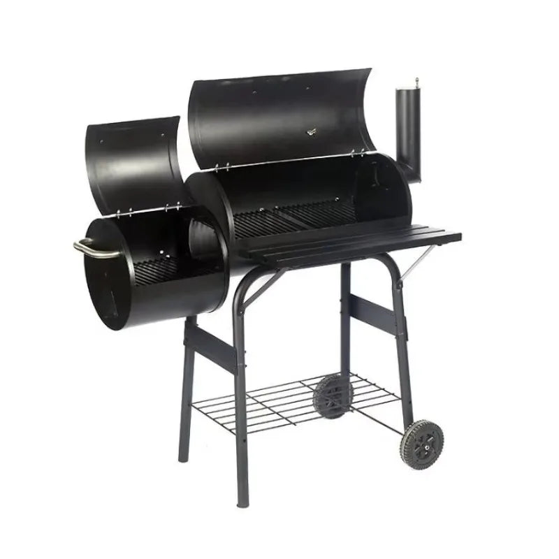 Commercial Vertical Meat Backyard Twins Offset Charcoal Smoker Bbq Grill Grills