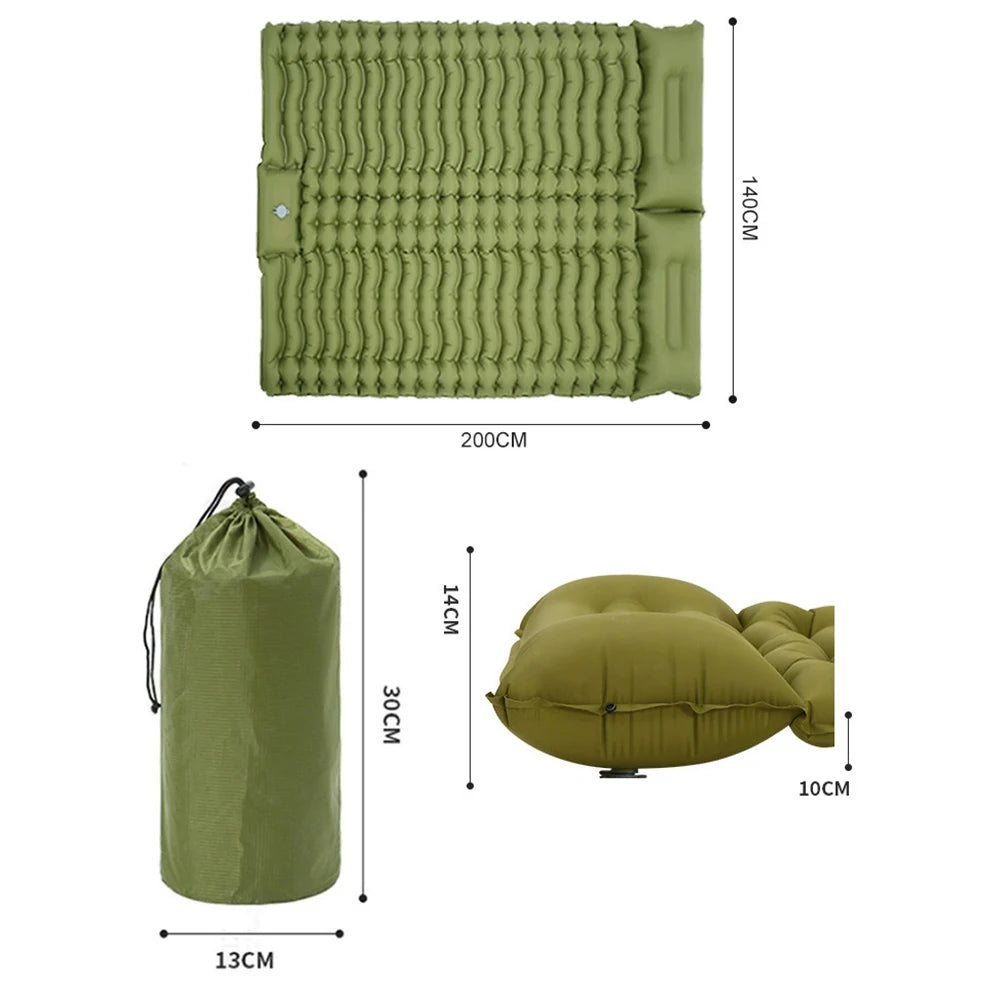 Camping Trip Inflatable Pad Waterproof Camping Pad Storage Bag Included Wear-resistant Material Body Mapping Technology