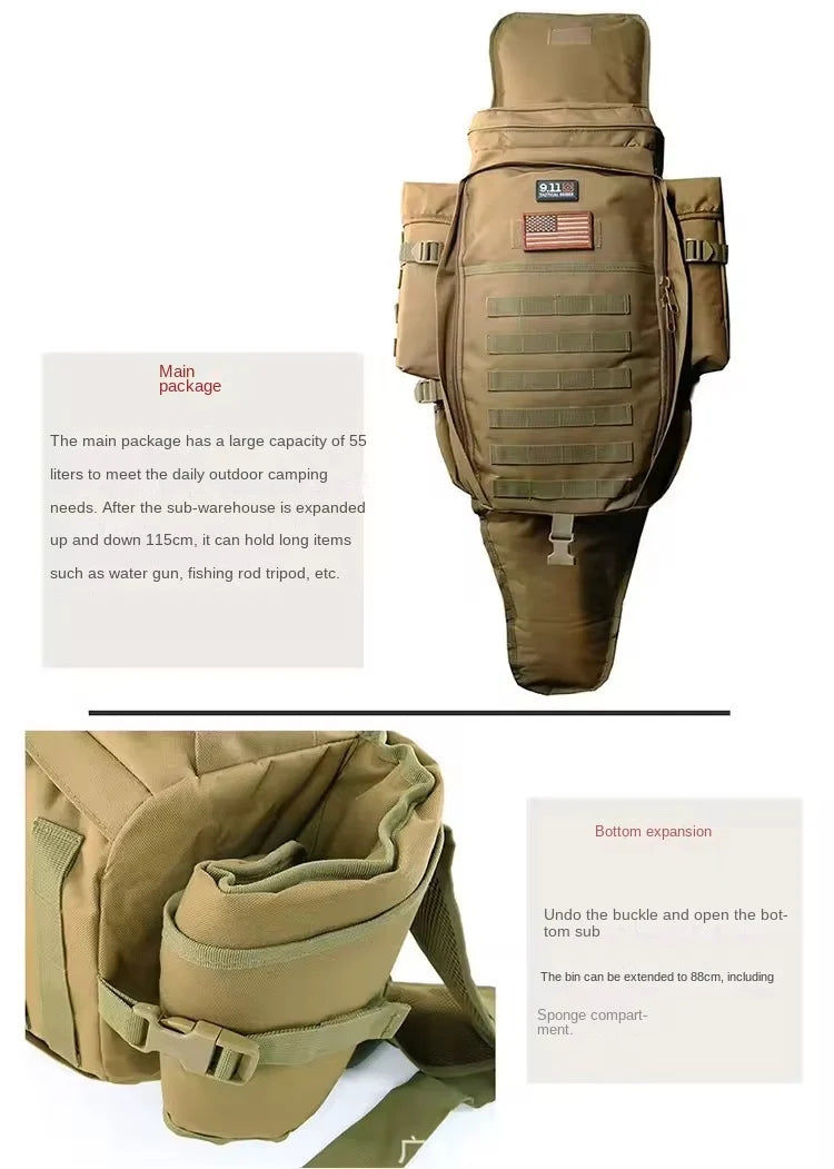 2024 70L Tactical Backpack for Men Outdoor High Capacity Hiking Bag Sports Attack Hunting Camping Rucksack Expanding