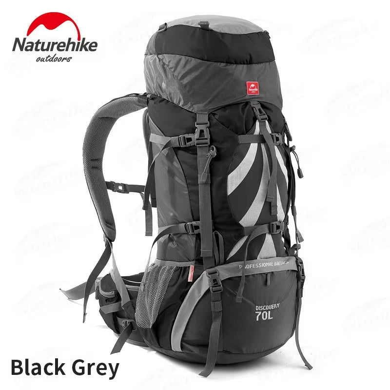 Naturehike 70L+5L Hiking Backpack Waterproof Outdoor Mountaineering Bag Knapsack Softback Big Capacity Rucksack With Rain Cover
