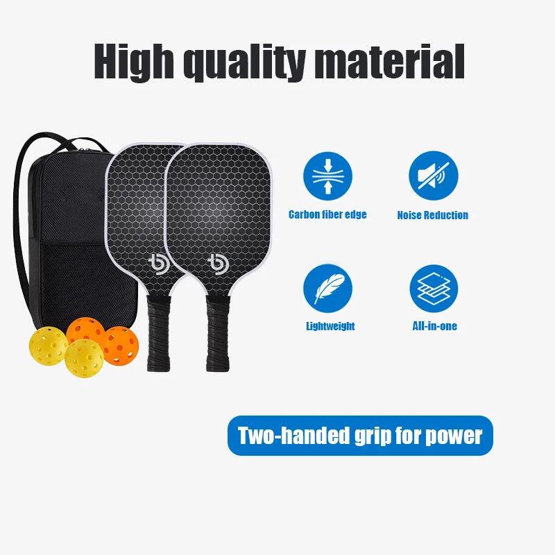 1 Set High Performance Pickleball Rackets Made Of Fiberglass And PP Honeycomb For Durability And Speed Outdoor Games Gear