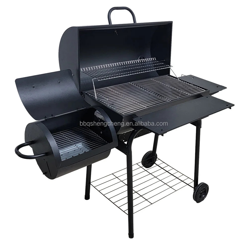 Commercial Large Cooking Area Portable Charcoal Grill Outdoor Backyard Party Meat Offset Smoker Barbecue Grill