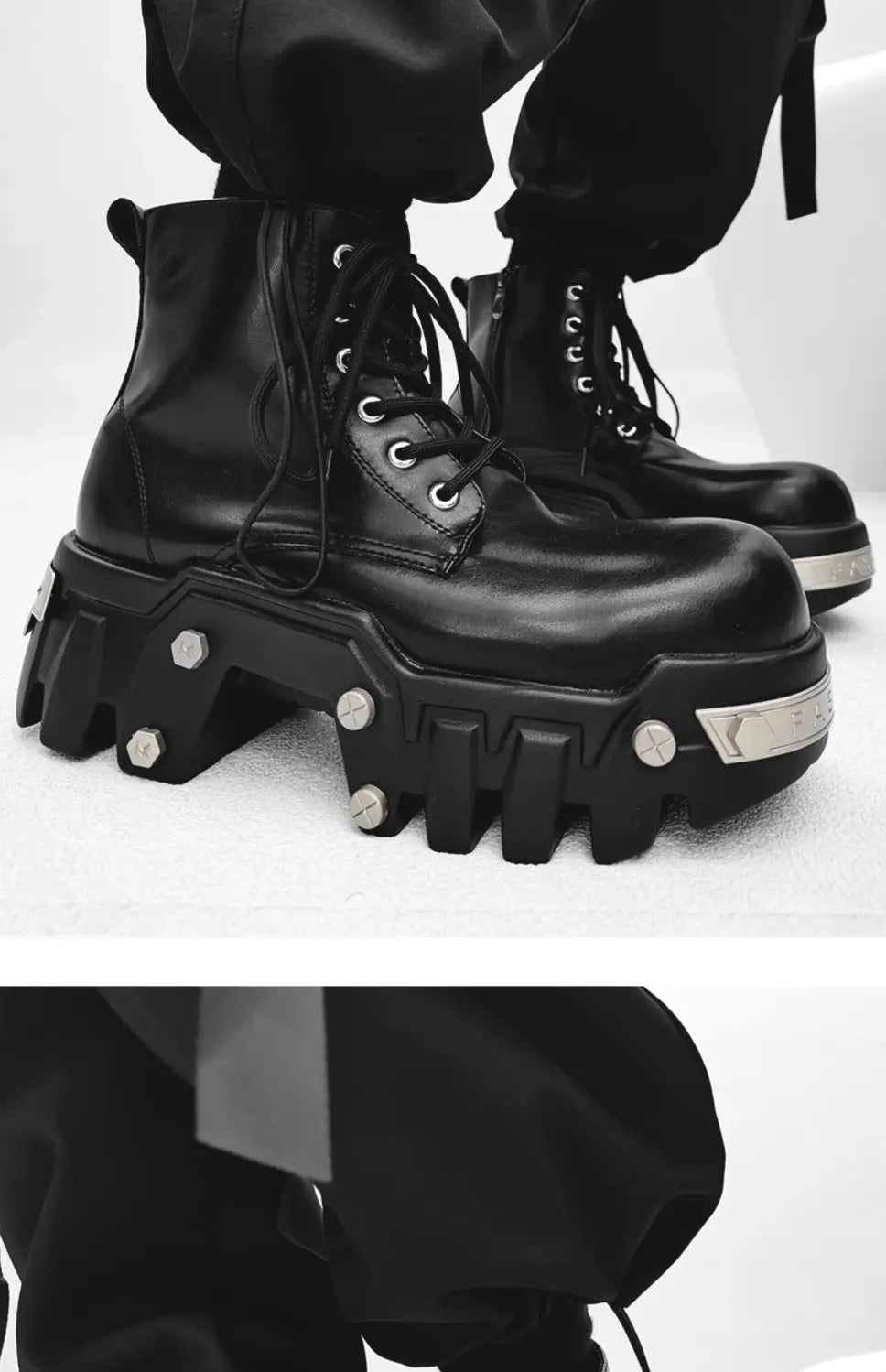 2025 New Trendy Heightening 8cm Bulldozer Men's Handsome British Style Platform Motorcycle Short Boots