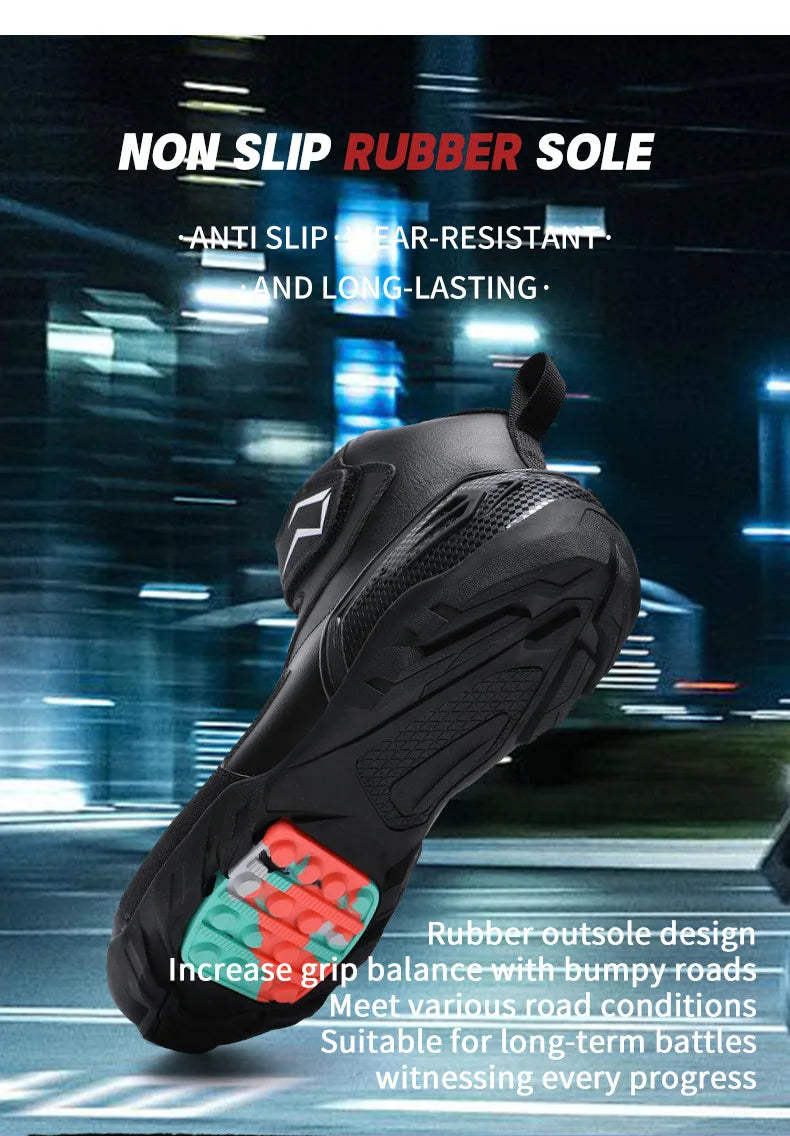 Riding Boots for Men Motorcycle New Leather Collision Avoidance Motos Shoes Anti Slip Wear-Resistant Motocross Protective Shoes