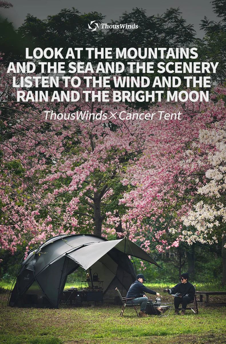 Thous Winds CNC 4-8 Person Family Camping Tent Outdoor Emotional Camp Tent 20D Ripstop Nylon Both Side Silicon Lightweight Tents