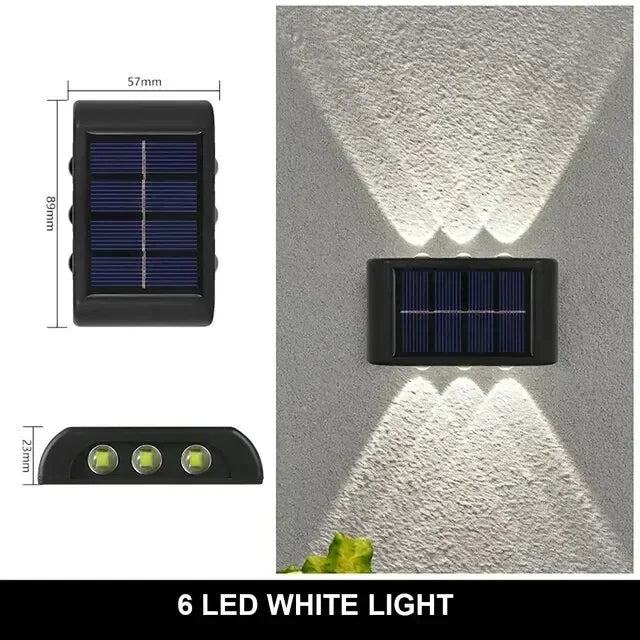 Solar Wall Lamp Outdoor Waterproof Solar Powered Light UP and Down Illuminate Home Garden Yard Decoration Outside Sunlights