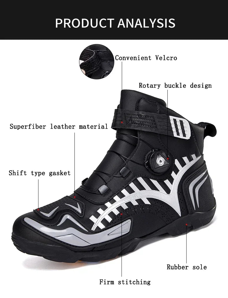 Motorcycle Boots Men's women's Motor Riding Boot Motorbike Chopper Cruiser Touring Motocross Shoe Breathable Motorcycles Shoes