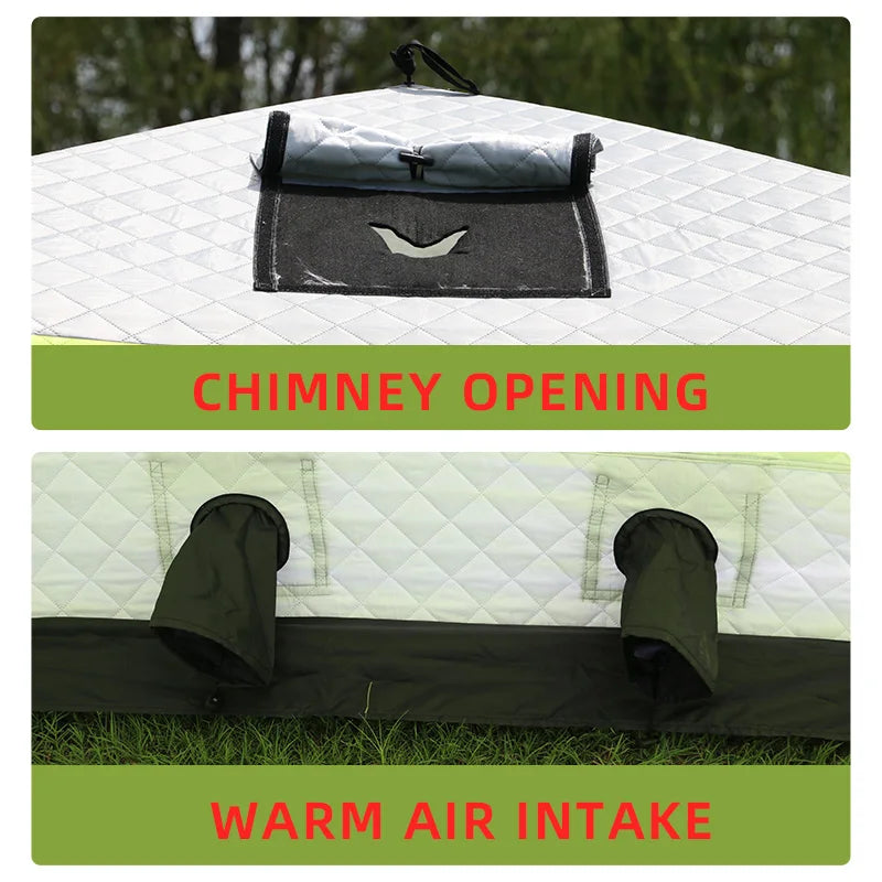 Winter Fishing Tent Ice Fishing Tent Cotton Clip Thick Insulation Windproof Snow Shelter Camping for 2-3 People Pop Up Tent