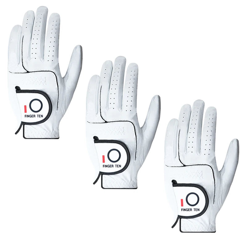 Left Right Hand Golf Gloves Men Leather Premium Cabretta Weathersoft Grip Golfer Glove Right Left Handed S -XL Drop Shipping