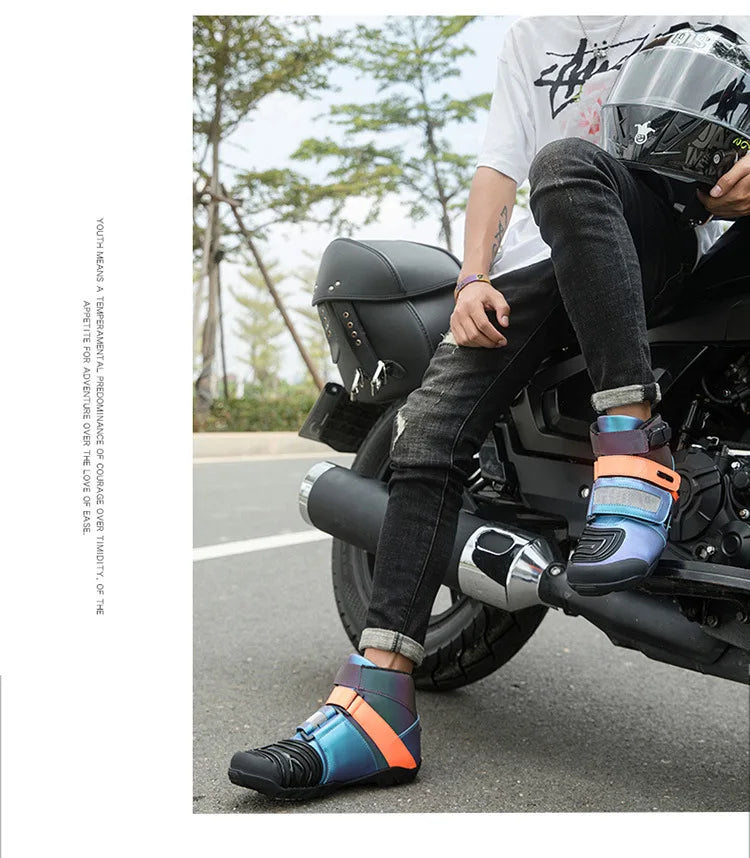Motorcycle shoes Motorcycle riding shoes Male knight cross-country boots Racing short boots Motorcycle travel equipment