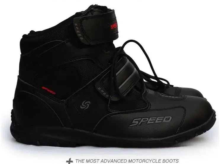 Motorcycle Fall Prevention Boots High Ankle Racing Boots Leather Race Motocross Motorbike Riding Boots Shoes for Women Men Shoe