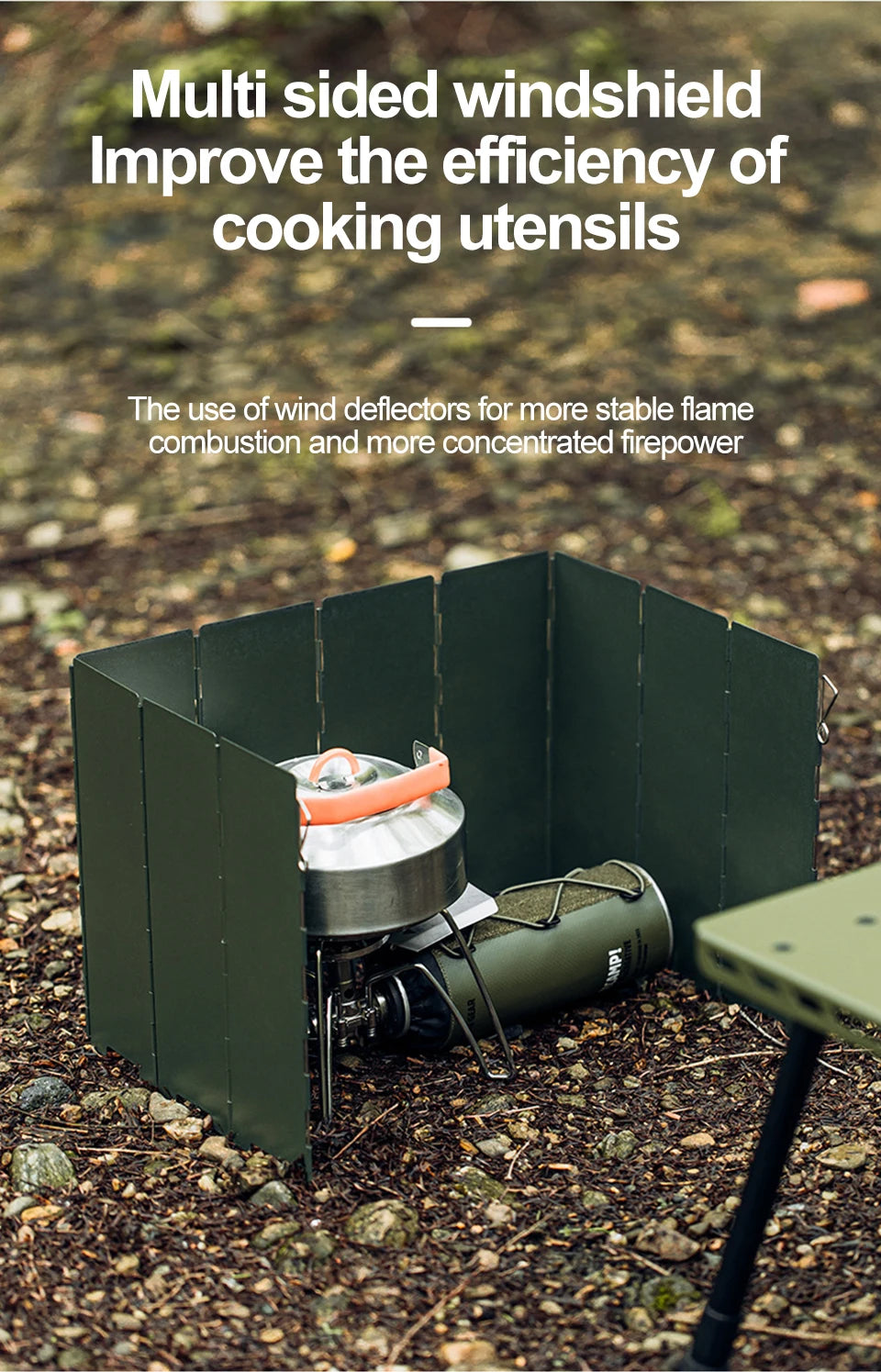 10 Plates Foldable Gas Stove Windshield Outdoor Camping Picnic Cooking Burner Windproof Screen Camping Outdoor Stove Wind Shield