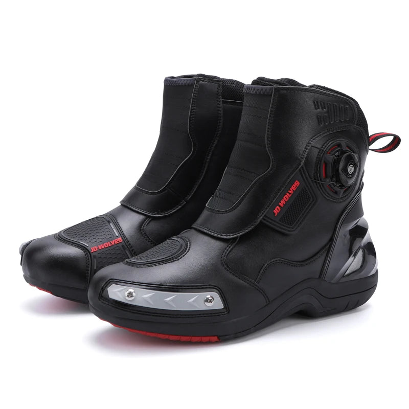 Men Motorcycle Boots Outdoor Waterproof Motocross Riding Boot Anti-Slip Motos Shoes High Quality Men's Motorcycle Shoes JC666