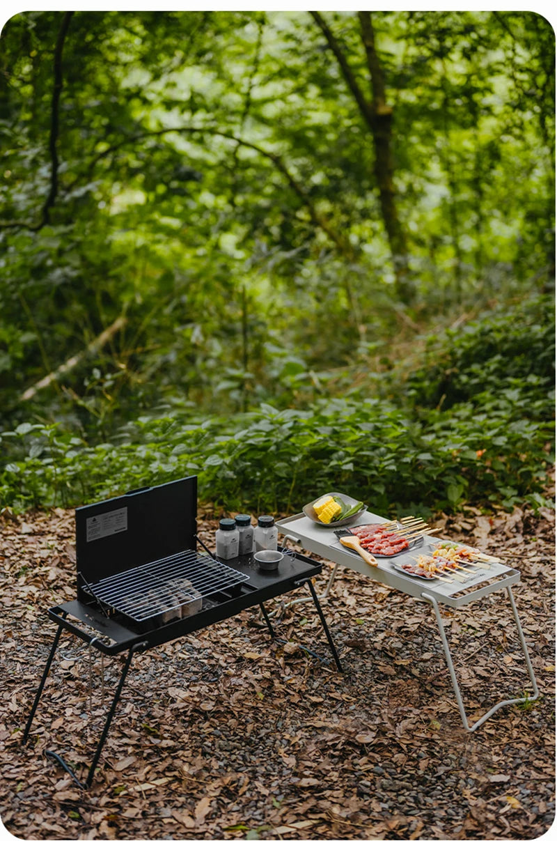 Naturehike Camping Portable Foldable Barbecue Grill Outdoor Mini Camping Grilling Rack 2-speed Adjustable Fire Mini BBQ Table