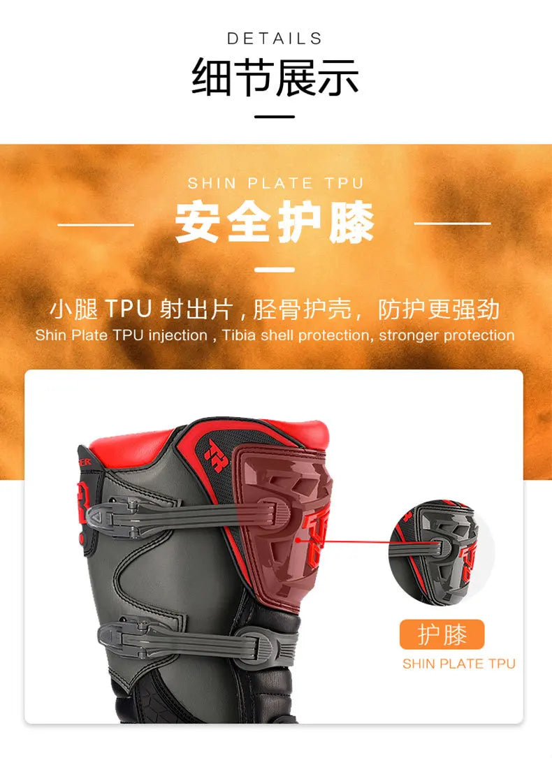 Motocross Enduro Professional Racing Boots Motorcycle Off-road Bottas Motorboat Shoes ATV MTB Motorcycle Long Racing Boots