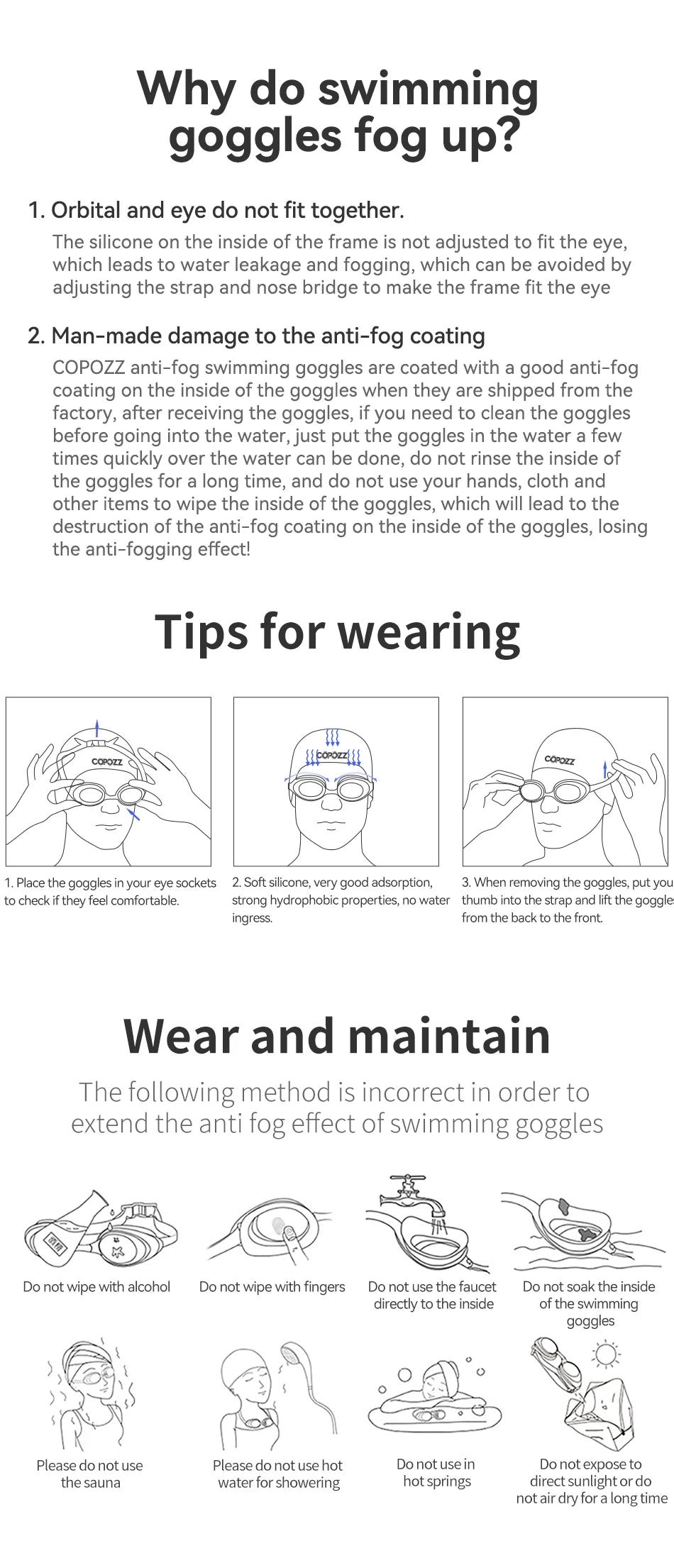 COPOZZ Swimming Goggles Myopia 0 -1.5 to -7 Men Women Anti fog UV Protecion Waterproof Swimming Glasses Diopter Swim Eyewear