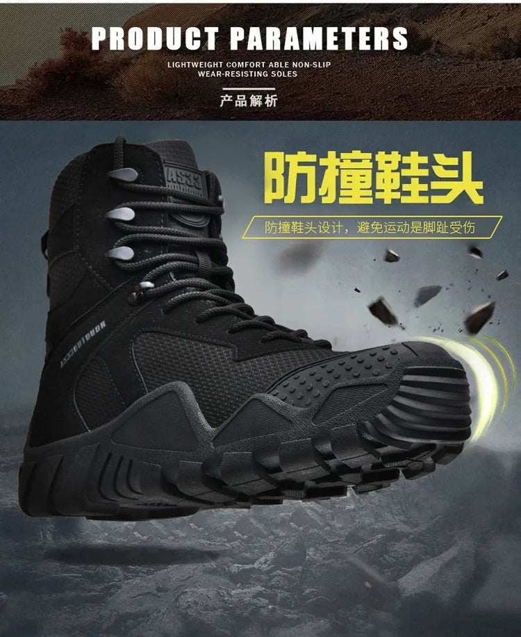 Big Size 47 Winter Men Warm Plush New Combat Boots Men Ankle Boot Quality Casual Motorcycle Boot Waterproof Men's Boots Autumn